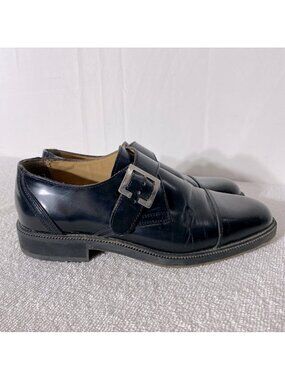 Vintage Pegabo Black Leather Monk Strap Dress Shoes 40